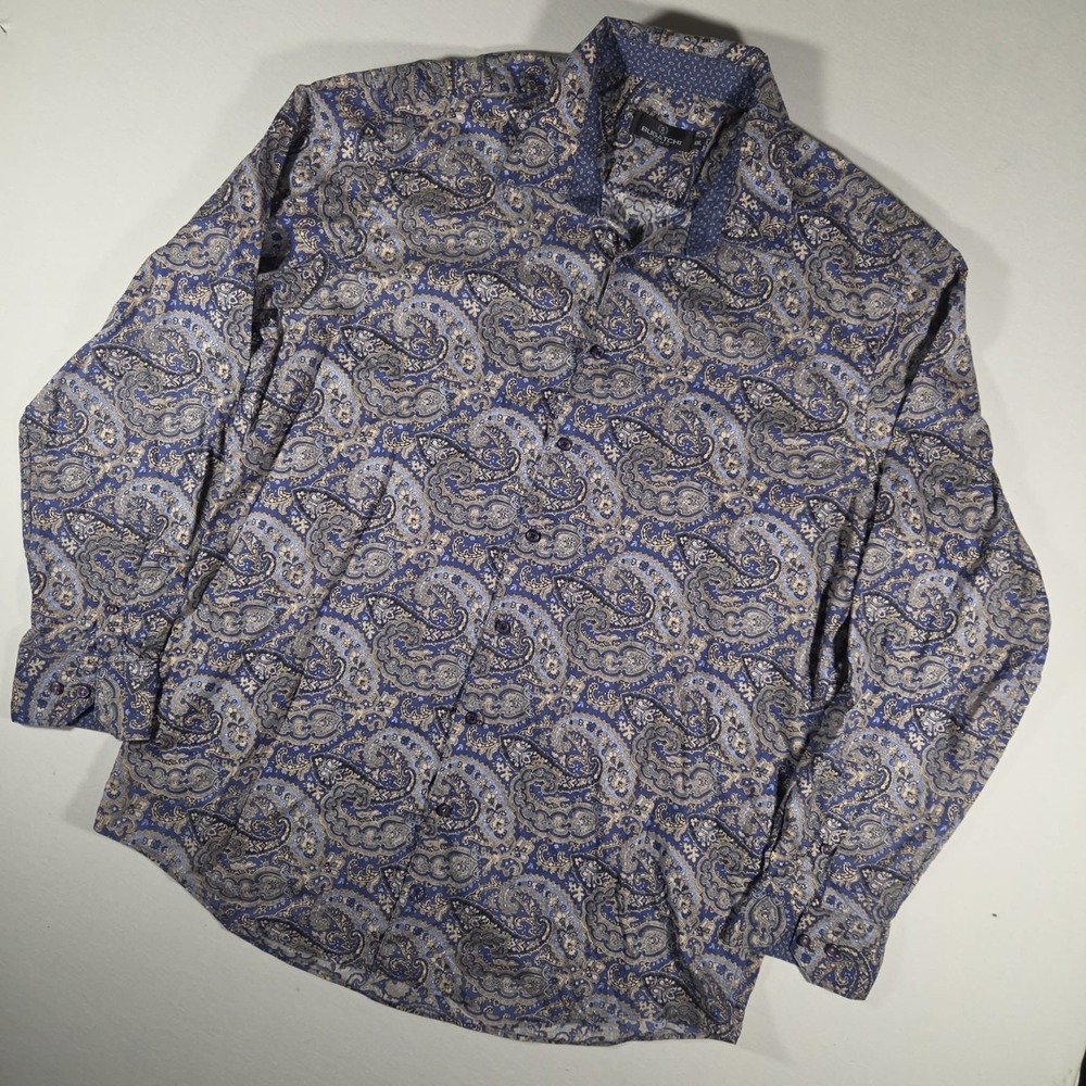 Bugatchi Uomo Shirt Men's XXL Long Sleeve‎ Dress Shirt Multicolor